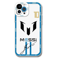 Coque de téléphone portable antichoc à texture givrée, style tendance, équipe de football Messi n°10, pour iPhone 11 12 13 14 15 16 17