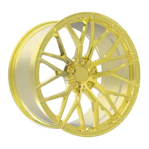 Kustom krom warna emas pelek aluminium roda palsu 5x114.3 roda tempa