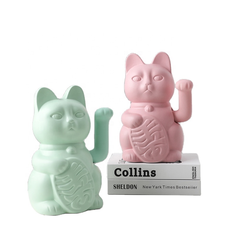 Большая фабрика, горячая Распродажа, розовый зеленый Японский кот удачи, Манеки, машущая рукой кошка лучшего качества