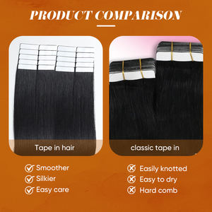 Cheveux vierges européens en gros, double trame, 100% cheveux humains Remy, extensions de cheveux à bandes adhésives régulières avec cuticules alignées - Product Image 5