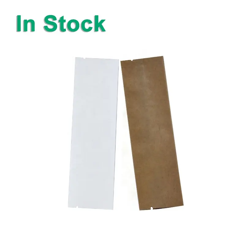 Papier Kraft métallique blanc marron de haute qualité, feuille d'aluminium plastifiante à chaud, soluble dans la chaleur, emballage de sucre à un service, petit Sachet de bâton