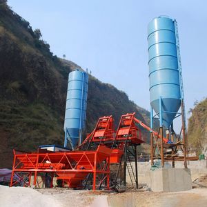 75 m3/h Hochwertige mobile kunden spezifische Mischa nlage Einfach zu bedienende kompakte Fabrik beton anlage - Product Image 6