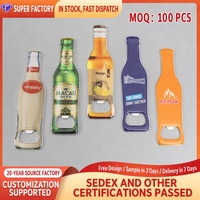 Décapsuleur magnétique personnalisé en métal pour réfrigérateur, outil de bar avec logo, cadeau promotionnel en gros