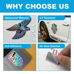 Adesivo esclusivo personalizzato ologramma adesivo Laser adesivo decorativo <span class=keywords><strong>auto</strong></span> impermeabile durevole adesivo Laser - Product Image 2
