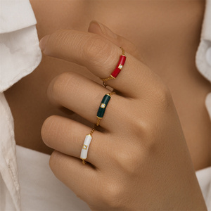 ROXI Ensemble de bijoux de luxe en argent sterling 925 avec émail effet goutte d'huile, comprenant une bague chaîne réglable, des boucles d'oreilles créoles et un bracelet pour femme - Product Image 2