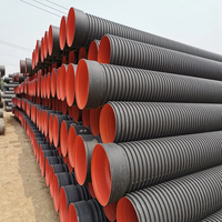 Tuyau ondulé à double paroi en HDPE, diamètre de tuyau DN 80. DN300, DN800, DN1000, DN1200, DN4000 Mm, tuyau de vidange de ponceau en plastique HDPE