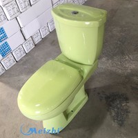 Bol de toilette moderne deux pièces, de couleur verte, en acier inoxydable