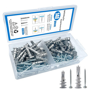 Self Drilling Zinc Drywall Anchor Kit 140pcs 15x33mm 13x42mm Sleeve Anchors Phillips Screws For Wall Fixing - Product Image 1