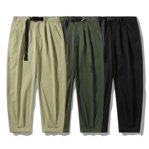 2024 Summer Men's Casual <strong>Cargo</strong> <strong>Pants</strong> Multicolor Cotton <strong>Green</strong> Flare Belt Baggy Jeans Plain Dyed OEM Service Available for Boys - Product Image 1