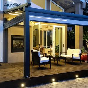 Skylights-toldo retráctil motorizado para Villa, Cassette de aluminio para jardín, con <span class=keywords><strong>puerta</strong></span> de vidrio deslizante - Product Image 3