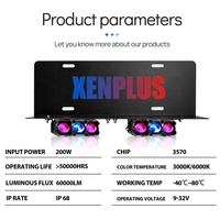 Xenplus PZ2-GM01-2 200W Haute Luminosité 60000LM Plaque de lentille de projecteur LED Feux d'immatriculation Feux auxiliaires Kit Yeux de Diable à puce 3570