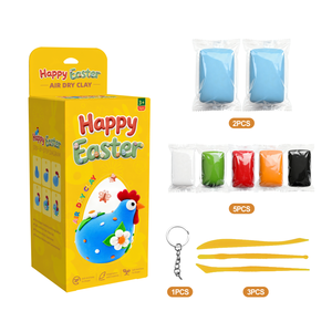 Kit de pâte à modeler à séchage à l'air libre en forme de poussin bleu mignon pour Pâques |   Fournitures d'artisanat de Pâques pour tout-petits, non toxiques et sans danger pour les enfants |   Décorations et cadeaux de Noël - Product Image 2