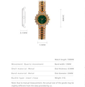 Reloj de Cuarzo Redondo para Mujer, Estilo Hip Hop, con Correa de Aleación Metálica en Oro, Plata y Oro Rosa, con Incrustaciones de Diamantes de Imitación de Colores, Venta Caliente de Fábrica - Product Image 2