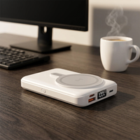 Idée cadeau d'affaires : Batterie externe magnétique sans fil à charge rapide 22,5 W pour téléphone portable, 10000 mAh, avec câble, impression UV, promotionnelle OEM