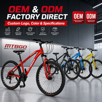 Vélo VTT MTBGO à prix promotionnel, 27,5 pouces, cadre rigide moderne, 21 vitesses, montage facile, pour homme