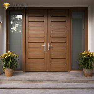 Porta d'Ingresso Minimalista JBDHOME <span class=keywords><strong>in</strong></span> Rovere Massiccio di Alta Qualità, Preinstallata per Villa, Ingresso Principale Esterno - Product Image 1