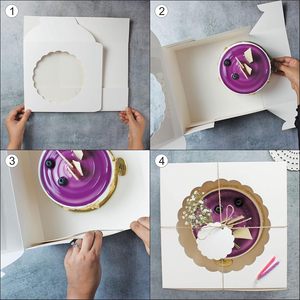 Cajas Blancas para Pasteles con Ventana, Cajas <span class=keywords><strong>de</strong></span> Panadería para Pasteles, Brownies, Donuts, Galletas, Cupcakes, Chocolates, Postres - Product Image 3