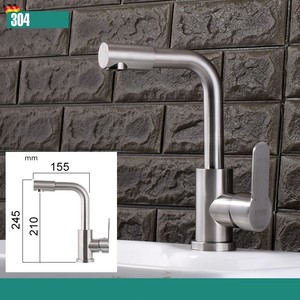 Torneira de água quente Cabilock de aço inoxidável com orifício único, torneira de água doméstica para pia de cozinha - Product Image 4