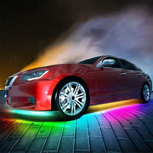 6 Pcs Car Underglow Light Kit Neon Remote/app Control Flexible Led Strip Car Led Neon Underbody Light Atmosphere Lamp