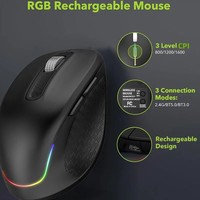 Clavier et souris sans fil rétroéclairés, clavier BT rechargeable multi-appareils avec pavé numérique pour Mac, Windows, iOS, ordinateur