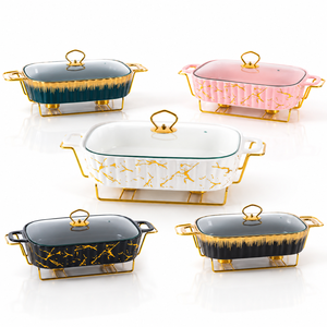 <span class=keywords><strong>Cazuela</strong></span> de Cerámica con Patrón de Mármol y Tapa de Vidrio, Rectangular, para <span class=keywords><strong>Horno</strong></span> y Cocina - Product Image 4