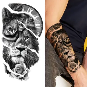 Color Jesus and Aslan Lion Tattoo by Dimas Reyes TattooNOW