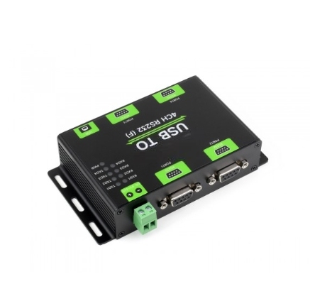 Industrial Isolated USB 4-Channel RS232 Converter with FT4232HL Chip 921.6Kbps Baud Rate Wall Mount Multi-OS Support -40°C~85°C