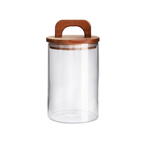 Recipiente de Almacenamiento de Gran Capacidad con Tapa de Madera Sólida para Granos y Café, con Sellado de Vidrio, Varios Tamaños para Fiestas - Product Image 6