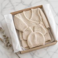 Ensembles de vêtements tricotés pour bébés nouveau-nés en coton d'hiver, personnalisables avec des combinaisons d'articles simples ou multiples, vêtements tricotés pour nourrissons, pulls pour tout-petits