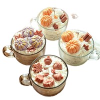 Großvolumige Sojawachs-Handgemachte Dessertbecher-Kerze in Kürbis- und Eichel-Formen, Cremiger Duft - Herbstliche Ambiente Duftkerze, Geburtstagsgeschenk