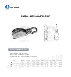 Poulie de dérivation simple pliable en acier inoxydable 304 316, électro-polie, pour quincaillerie marine - Product Image 6