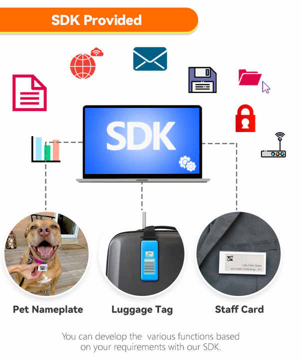 Eco-friendly NFC Label Keychain - 1.54 Inch E-Ink Display