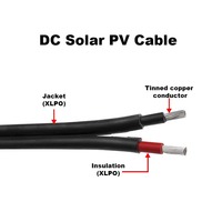 Cable de Cobre Estañado para Energía Solar Fotovoltaica, Doble Núcleo 62930 IEC131 2x10 mm², Cable Solar CC de 1.5KV para Aplicaciones con Microinversores, Resistente a la Intemperie