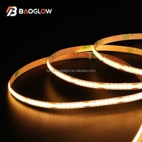 Lampu Strip Fleksibel Pintar 320LED 2700K 3000K 4000K 6000K 5mm 12V 24V 12W/M Dapat Dipotong Setiap 2.5cm RA 95 Lampu Strip COB
