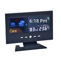 Reloj Meteorológico de Pantalla Grande Transfronterizo 8082T con Pantalla a Color, Temperatura, Humedad, Control por Voz y Funciones Electrónicas para el Hogar