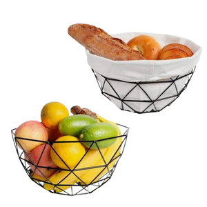 Bread <b>Basket</b> Large Round Storage <b>Baskets</b> for Bread Fruit Snacks Candy With Black Powder Coating Fashion Bread <b>Basket</b> - Product Image 5