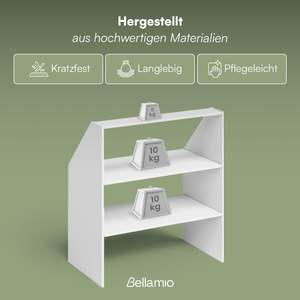 <span class=keywords><strong>Armoire</strong></span> de rangement Bellamio Aland moderne en pierre à <span class=keywords><strong>toit</strong></span> incliné, blanche, 3 compartiments, angle de 45 degrés, gain de place, chambre à coucher, 100x90x50cm - Product Image 5