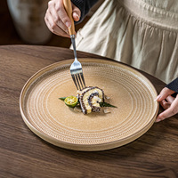 Assiettes rondes en porcelaine vintage, compatibles lave-vaisselle et micro-ondes, vaisselle pour servir des steaks, des desserts et des plats variés