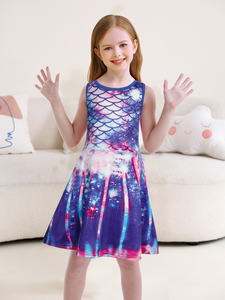 TV & Movie Cosplay sirène princesse Costumes Halloween carnaval fille enfants <span class=keywords><strong>Ariel</strong></span> robes décontracté sans manches été fille robe - Product Image 5