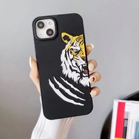 Coque de protection antichoc en silicone motif Tigre de dessin animé 3D pour iPhone 17 16 15 14 13 12 11 Pro Max