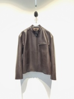 Approvisionnement direct d'usine, alternative de marque de luxe, veste en cuir d'agneau véritable marron pour homme, mode décontractée, prix compétitif