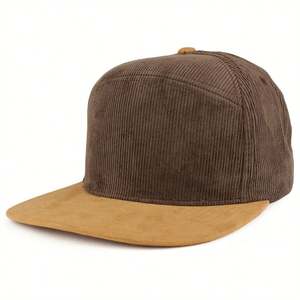 Gorra de Pana Personalizada con Cierre a Presión, Gorras de Dos Tonos de Gamuza al por Mayor - Product Image 3