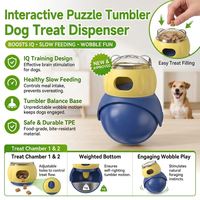 Jouet Distributeur de Friandises Réglable pour Chien, Puzzle Interactif d'Entraînement IQ, Distributeur Lent Anti-ennui pour Chien, Prise en Charge OEM