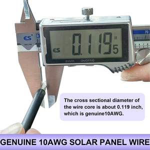 Câble d'extension en cuivre étamé noir 10AWG pour panneau solaire, système solaire hors réseau, extérieur, automobile - Product Image 5