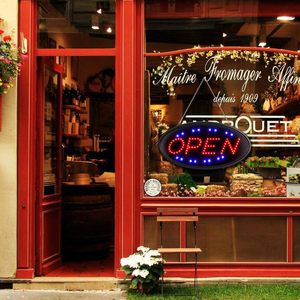 LED sign <b>board</b> open sign oval indoor hanging sign shop window decoration sign indicator <b>light</b> display sign UK\US\AU\EU plug - Product Image 5