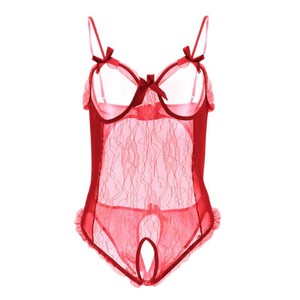 Commerce extérieur transfrontalier, lingerie sexy grande taille européenne et américaine avec fil argenté, dentelle et nœud, ensemble trois pièces - Product Image 5