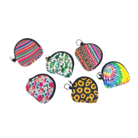 Mini porte-monnaie vierge en néoprène pour sublimation, pochette zippée personnalisable pour enfants, petit sac de rangement portable, vente en gros