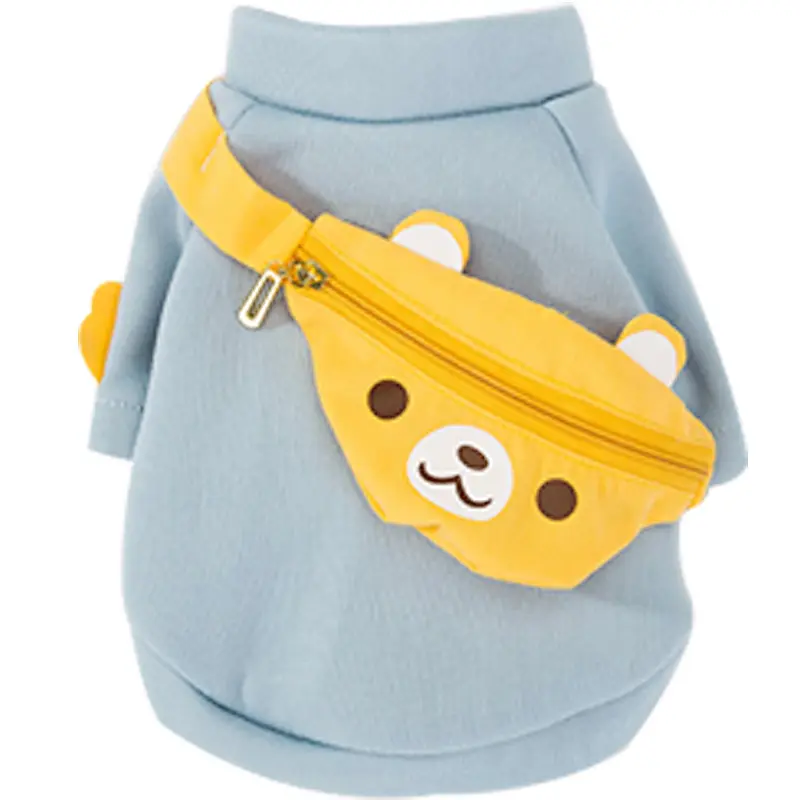 New style vest designer plain puppy clothes with bag accessories funny winter pet apparel