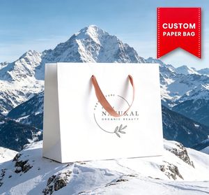 Bolsa de Regalo de Papel de Alta Gama para Minoristas con Marca Personalizada para el Cuidado de la Piel, Bolsa de Papel de Cartón de Lujo Personalizada para Productos de Belleza - Product Image 1