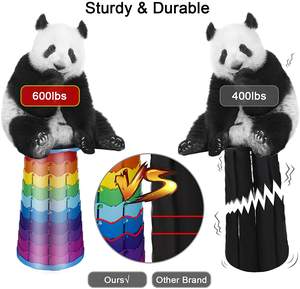 Cadeira dobrável e retrátil telescópica, portátil, dobrável, para adultos, leve, dobrável, carga máxima - Product Image 3